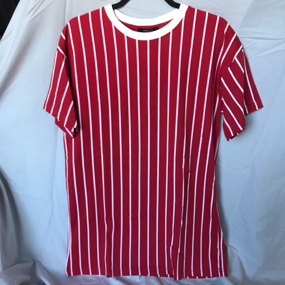 Pinstripe T-Shirt Dress